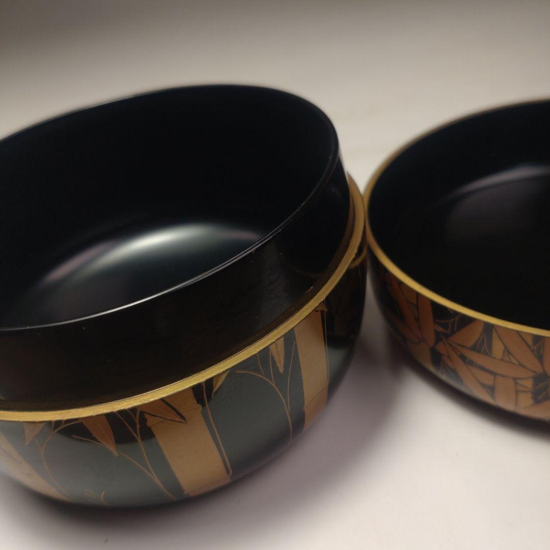 イ215 棗『稚園作』『竹林蒔絵平棗　共箱』漆塗　茶道具