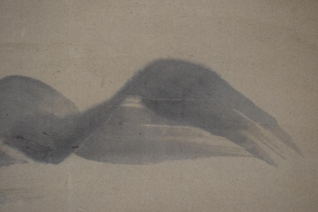 【真作】狩野尚信/自適斎/山水湖畔之図/横物/掛軸☆宝船☆Z-433