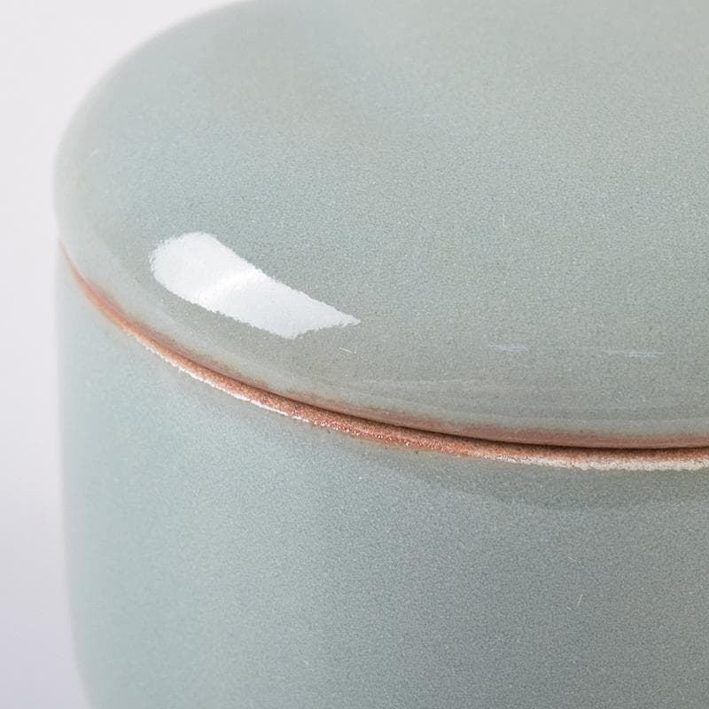 パウロニア　青磁　桃　香合　堀内宗完（兼中斎）極め箱　V　R8201