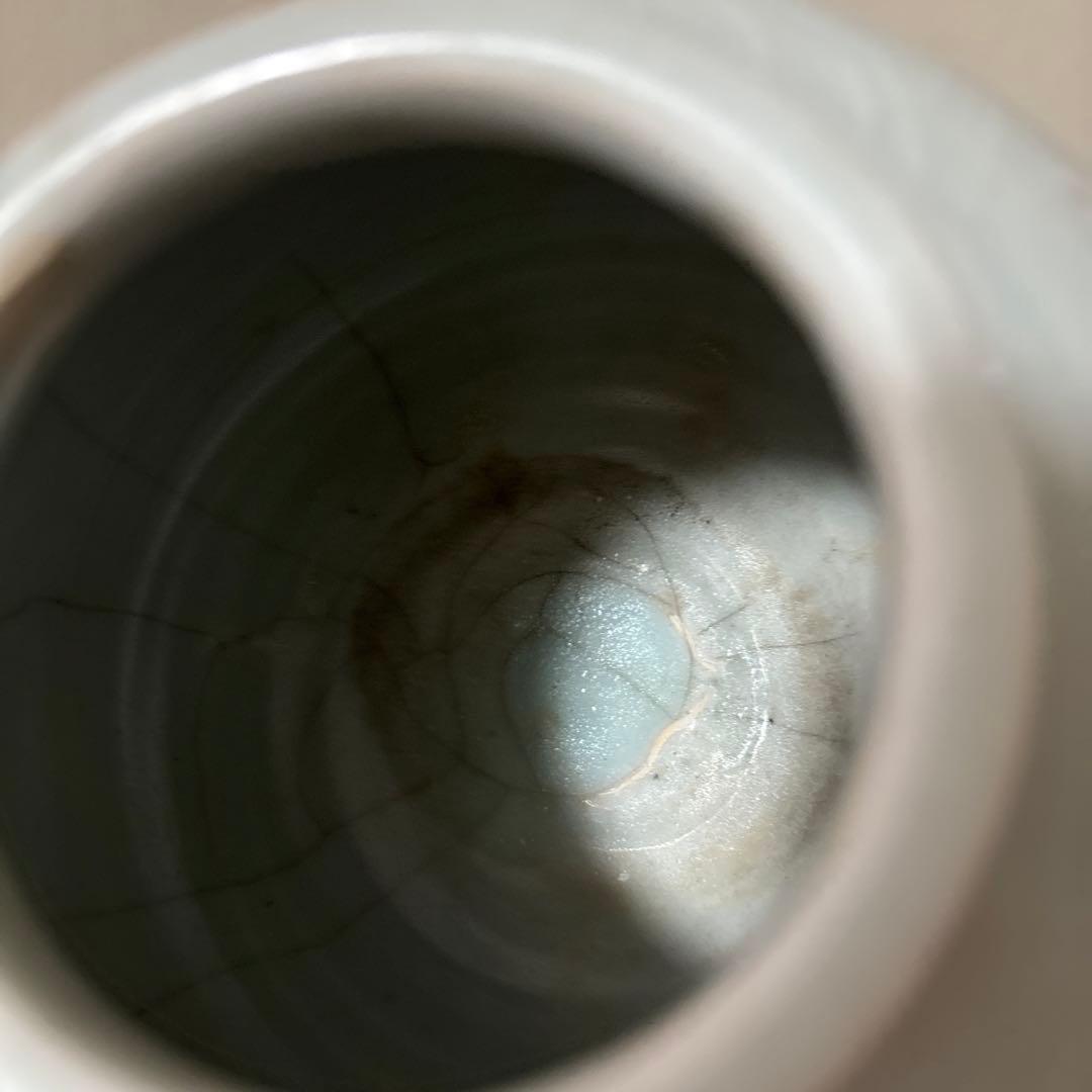 鉄釉壷　朝鮮　李朝　韓国骨董　白磁　丸壷　塩笥壺　骨董品.アンティーク.立原正秋