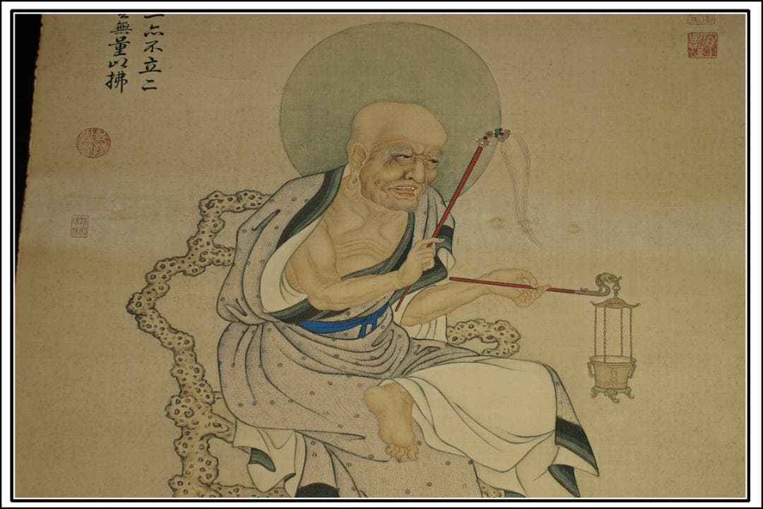 骨董掛け軸 清時代 肉筆保證　掛け軸 中国古董品古美術 BD476C11-4