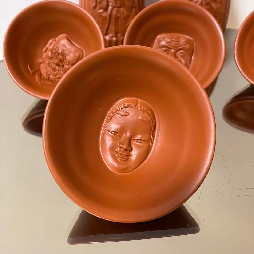 常滑焼 朱泥 酒器揃 『般若』『おかめ』