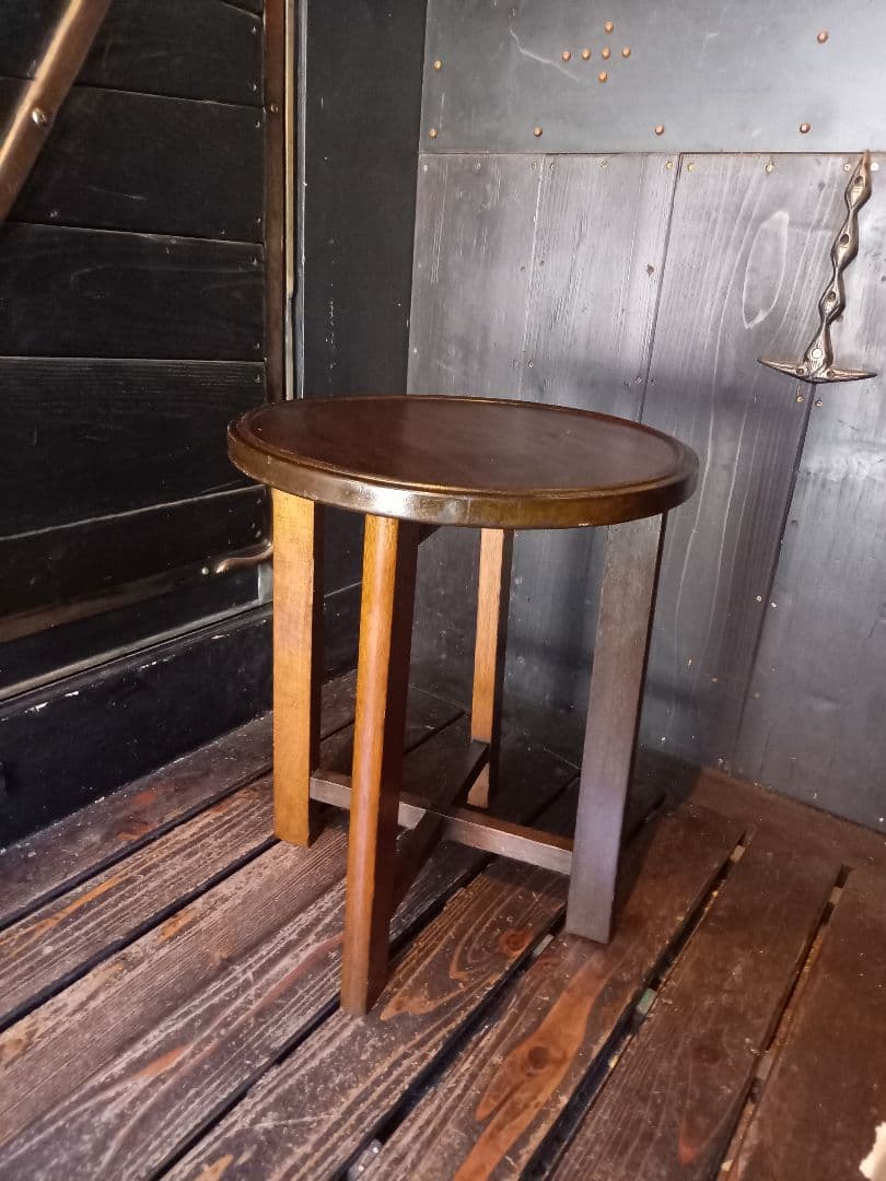 希少　1960's　スピンドル　ウッド　ブランチ　サイドテーブル　スツール