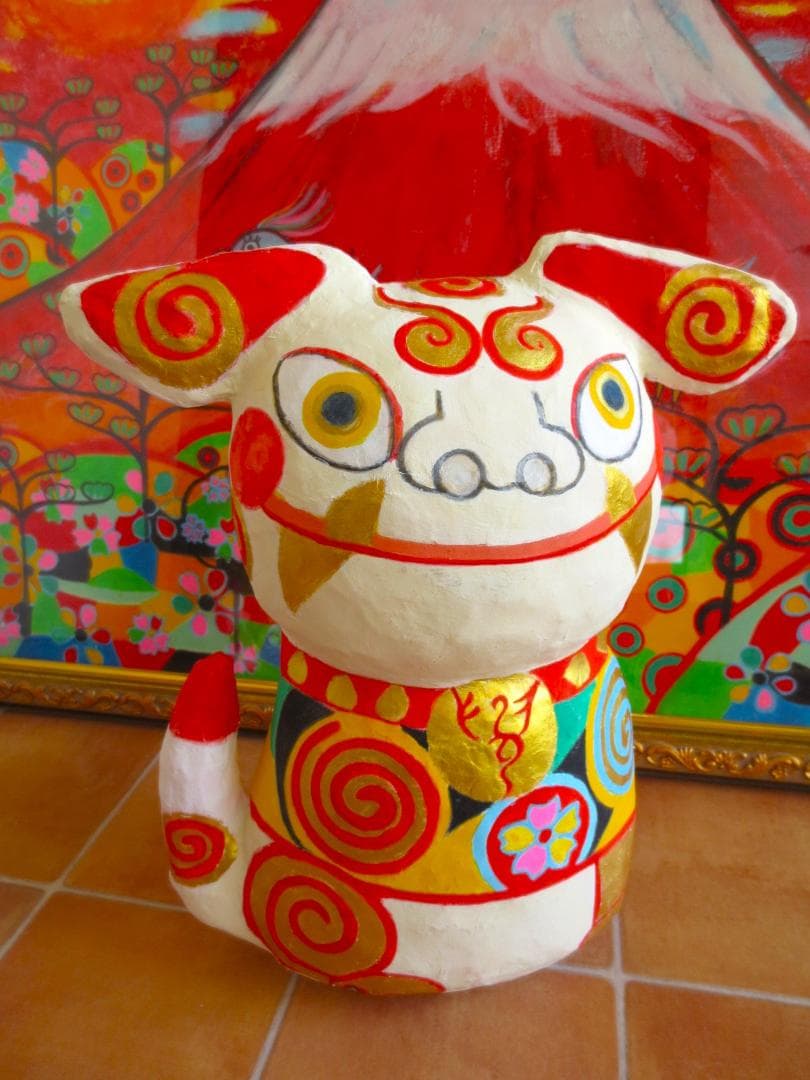 張り子　ジャンボシーサー　ラッキーアイテム　風水　置物