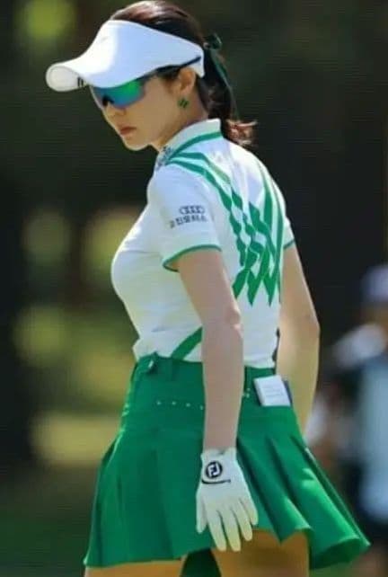 ANEW ゴルフ レディース プリーツスカート 緑色