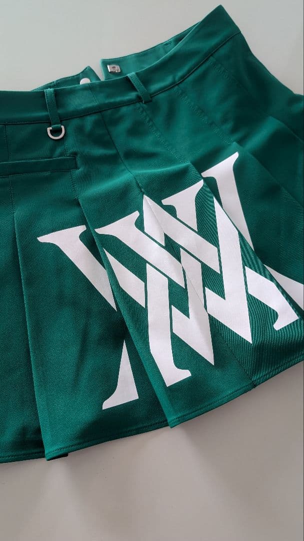 ANEW ゴルフ レディース プリーツスカート 緑色