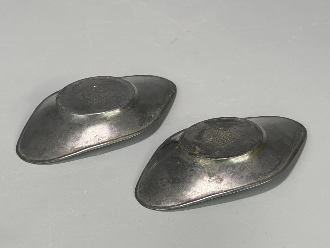 25.10.8-1 煎茶道具　錫製　鳳凰文茶托　五客