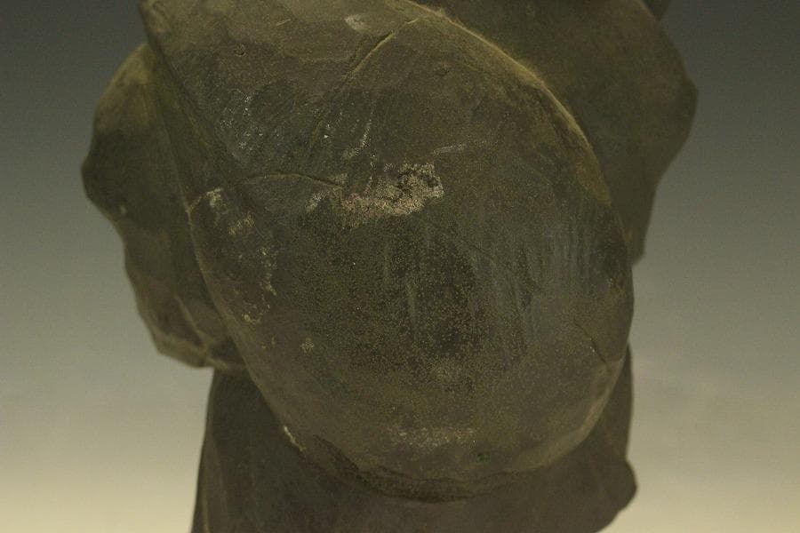 古銅 木彫刻写 大黒 像 高26.7cm(A366)