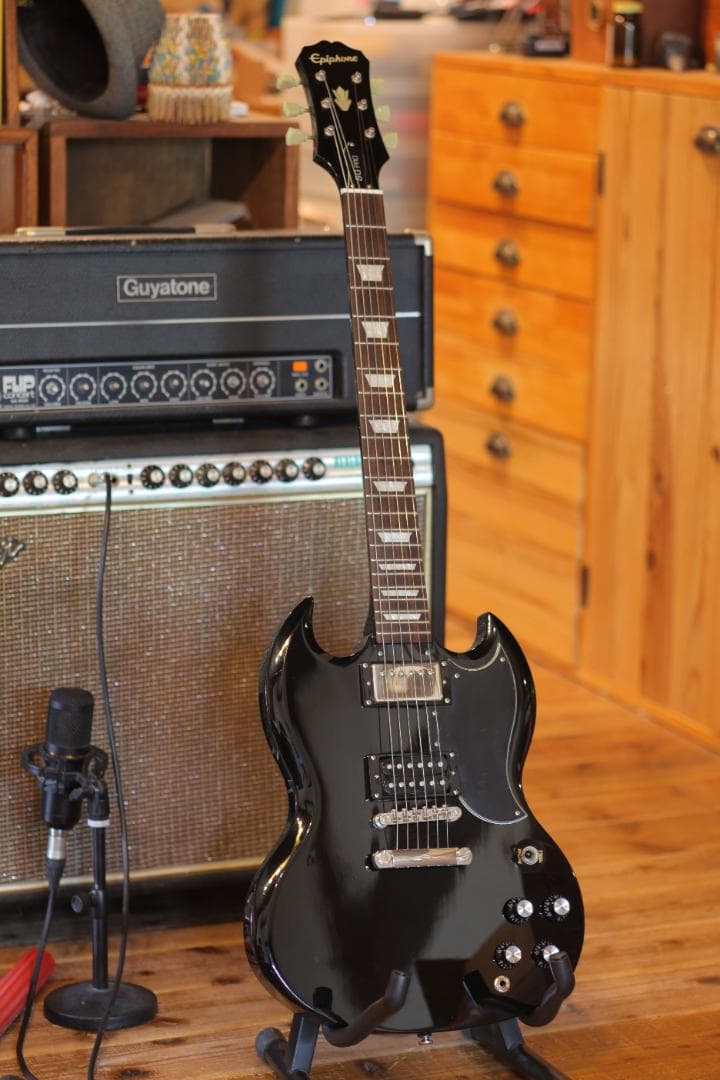 動画あり! Epiphone SG Pro ソリッドブラック整備済