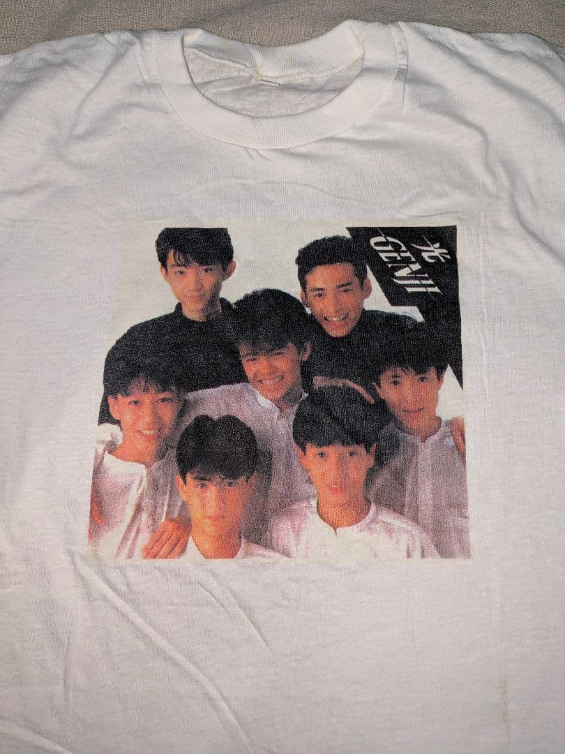希少レアグッズ　光GENJI　TシャツMサイズ 白ホワイト　80年代当時物
