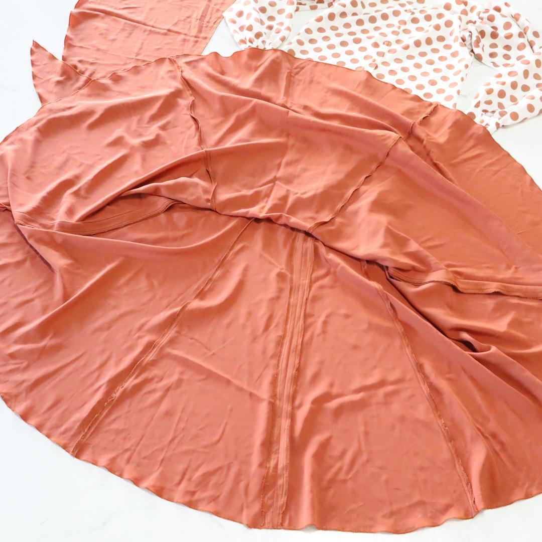 【美品 フラメンコ衣装】キャニオンブラウン×水玉柄 ブラウス ファルダ シージョ