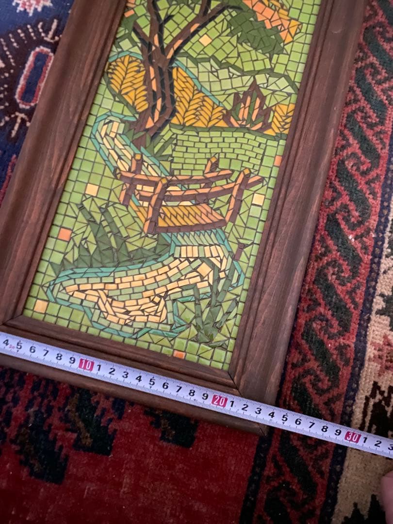 50’s アメリカ モザイクタイル 絵画 額 ビンテージ ハワイ