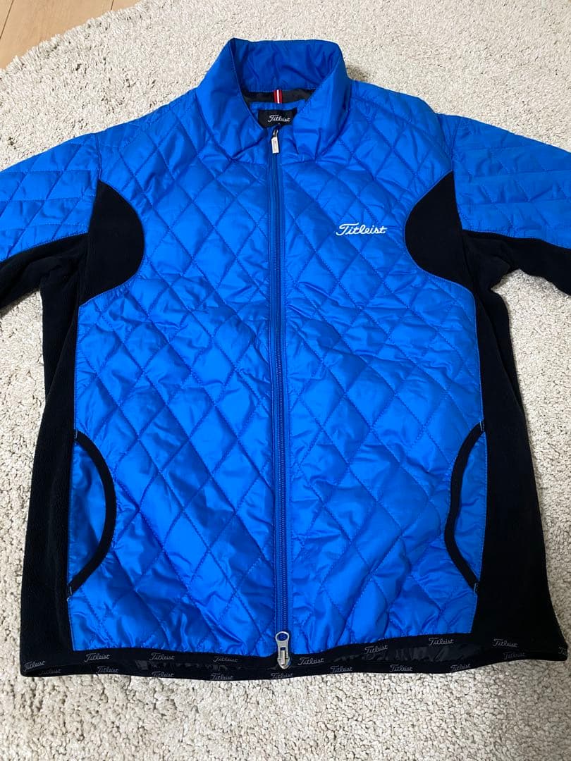 【美品】Titleist タイトリスト 中綿 キルティング フルジップ Ｌ 青