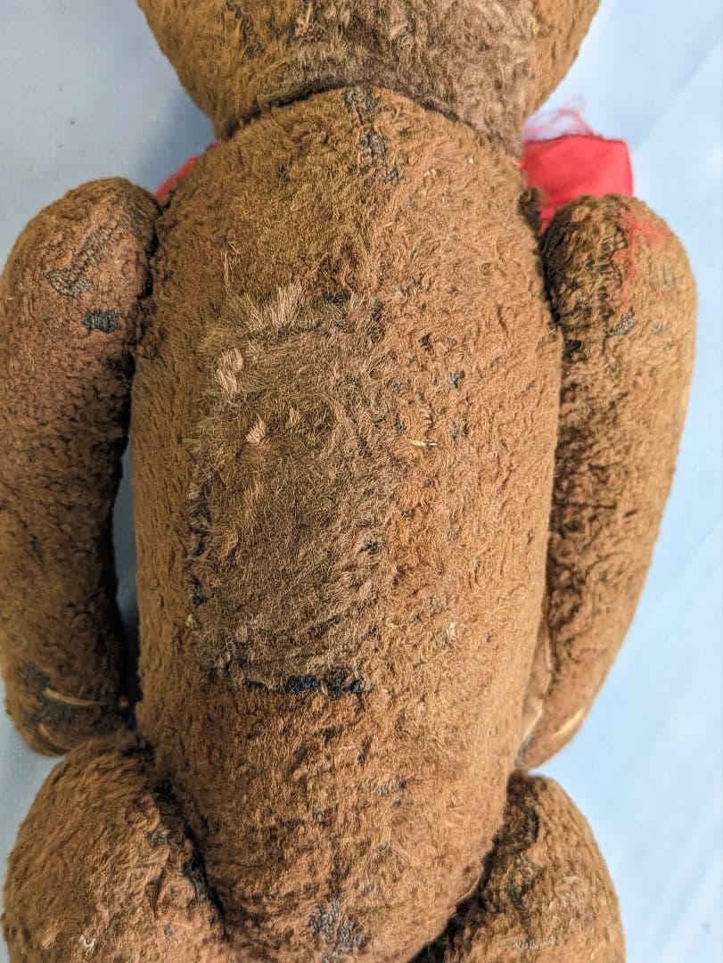 フランス アンティーク テディベア 34cm 1950年代 パッチワークあり