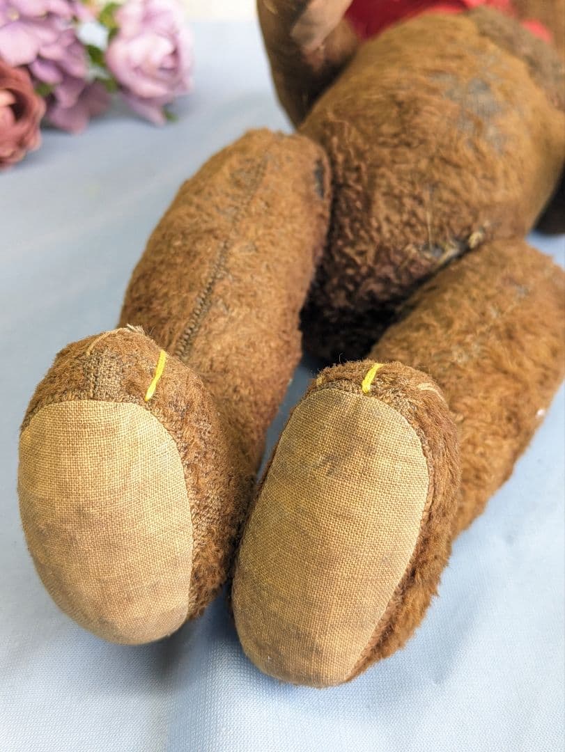 フランス アンティーク テディベア 34cm 1950年代 パッチワークあり