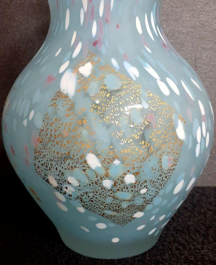 【真作保証❗️】文化勲章受章作家　ガラス工芸界重鎮【藤田喬平】作　手吹金彩花瓶
