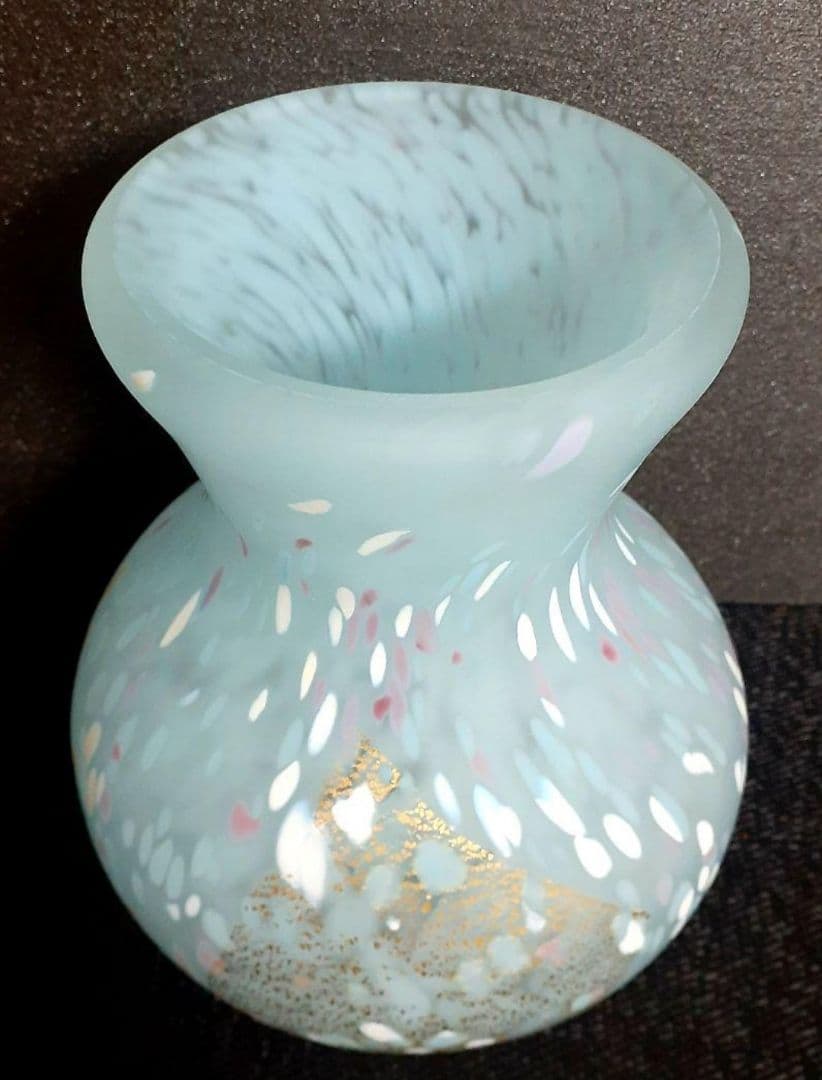 【真作保証❗️】文化勲章受章作家　ガラス工芸界重鎮【藤田喬平】作　手吹金彩花瓶