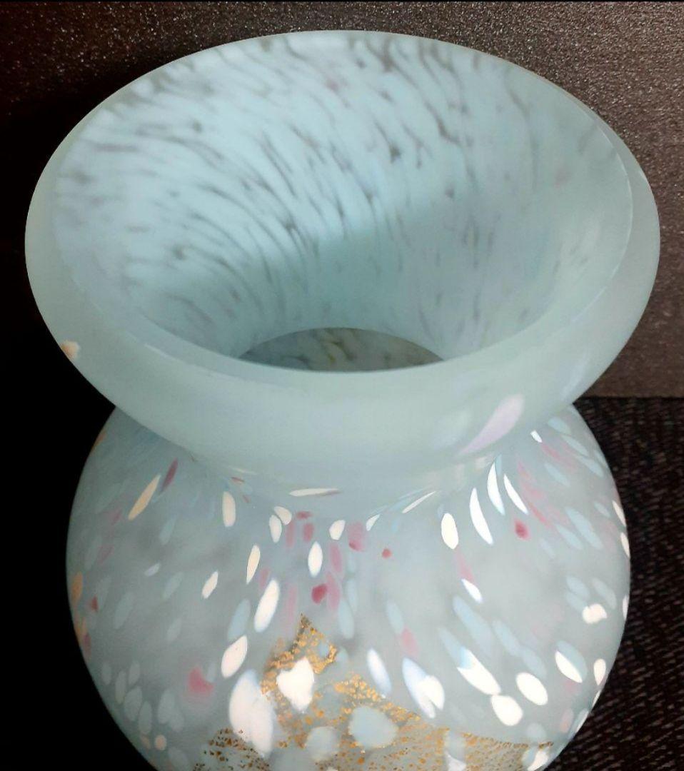 【真作保証❗️】文化勲章受章作家　ガラス工芸界重鎮【藤田喬平】作　手吹金彩花瓶