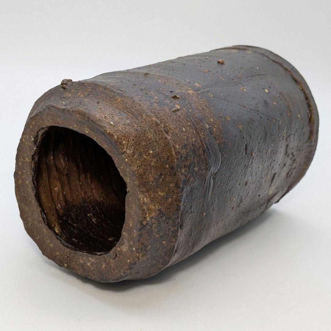 【水漏れあり】森一洋 備前焼 花入 花器 フラワーベース 置物 インテリア 花瓶