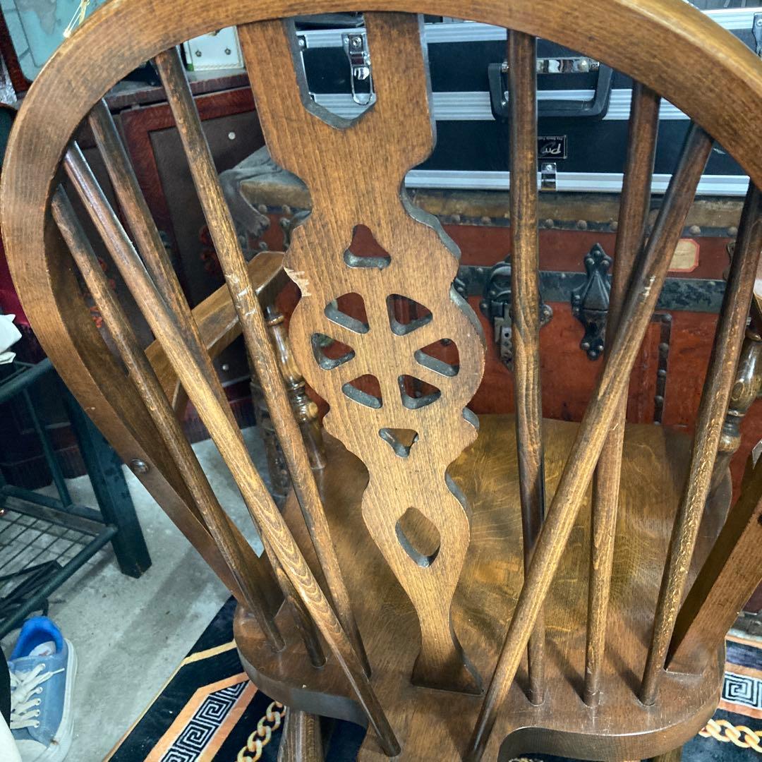 ⭐️英国木製ホイールバックアームチェア　イギリスアンティーク