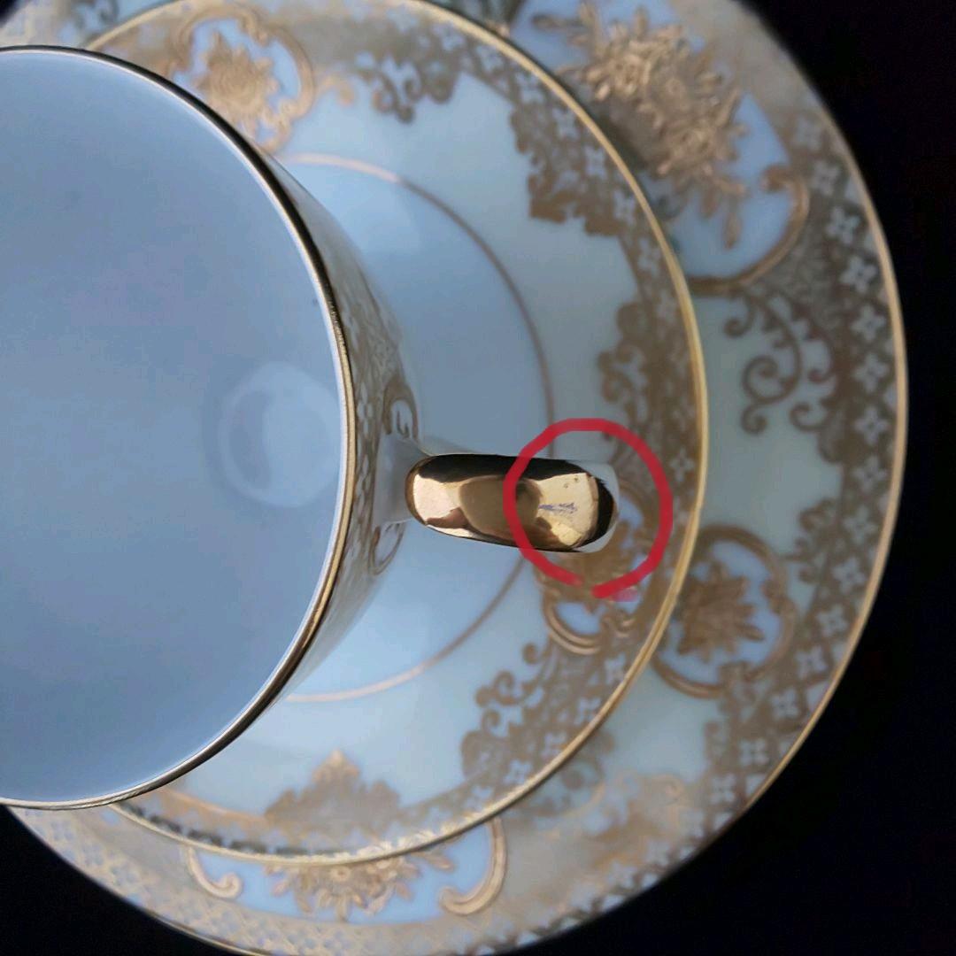 オールドノリタケ　花籠　トリオ　金彩良好　カップ&ソーサー　アンティーク　里帰り