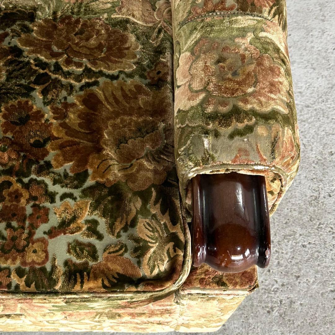 ✿70s✿ karimoku 昭和レトロ　応接ソファー　ベロア　金華山　その①