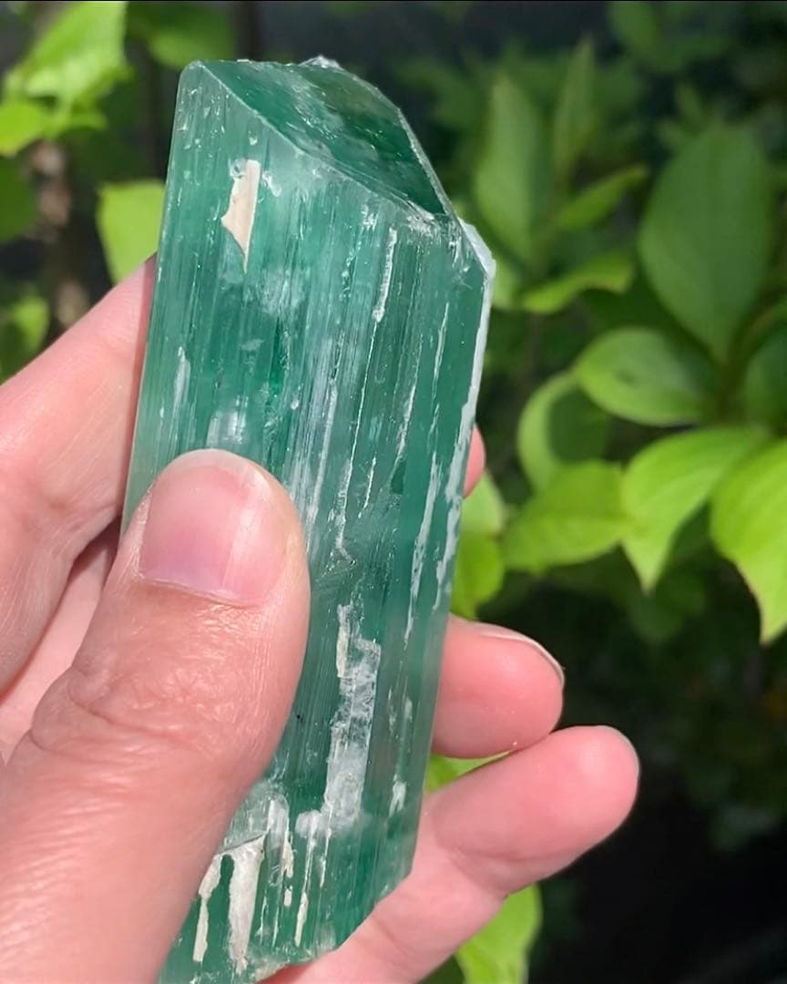 巨大ヒデナイト結晶/グリーンスポーデュメン/クンツァイト