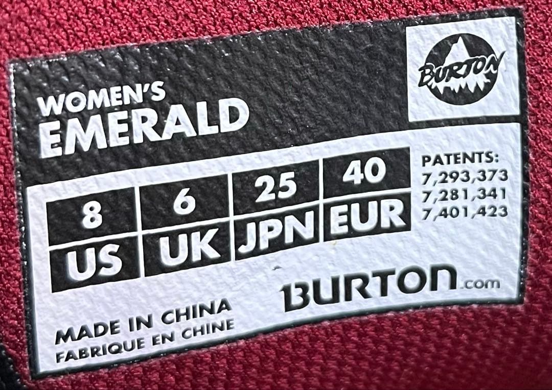 【即日発送】BURTON スノボブーツEMERALD エメラルド 25.0cm