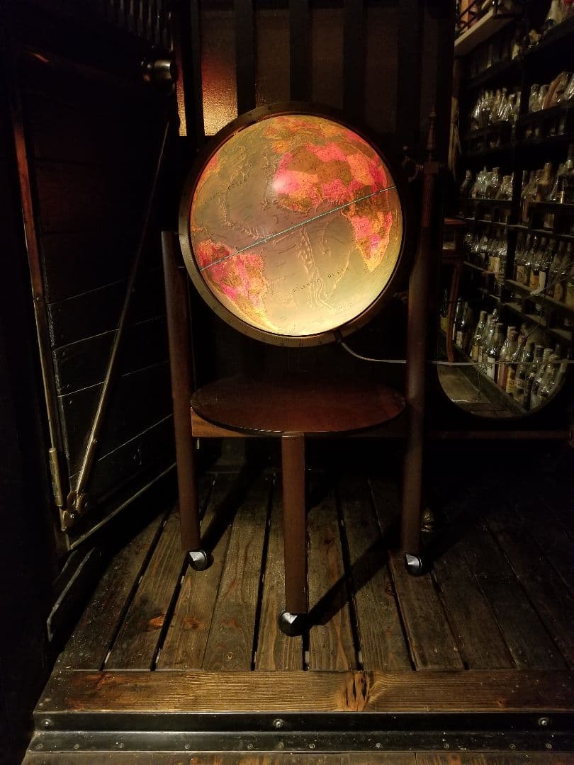 レア　北欧　デンマーク製　スキャングローブ社　木製　地球儀　ウッド　ランプ