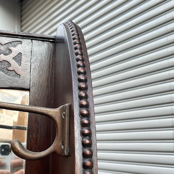 イギリスアンティーク　ホールスタンド　ベンチ・ミラー付き　玄関用ハンガー