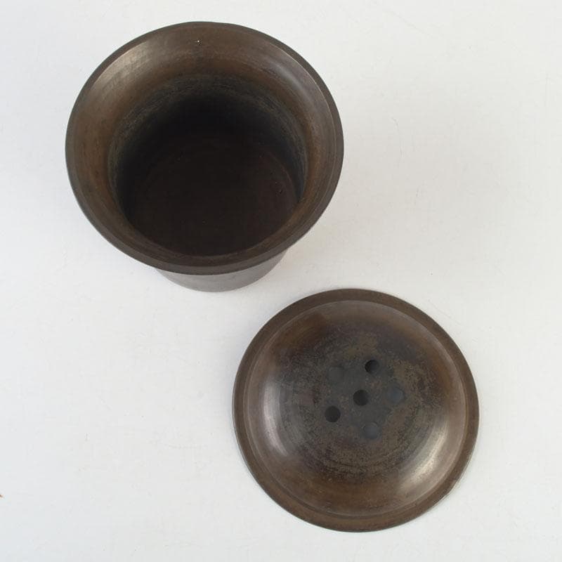 煎茶道具　古銅　茶こぼし　建水　V　9642