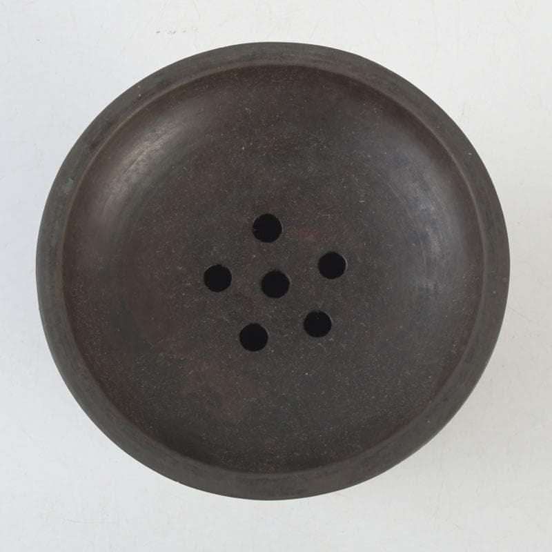 煎茶道具　古銅　茶こぼし　建水　V　9642