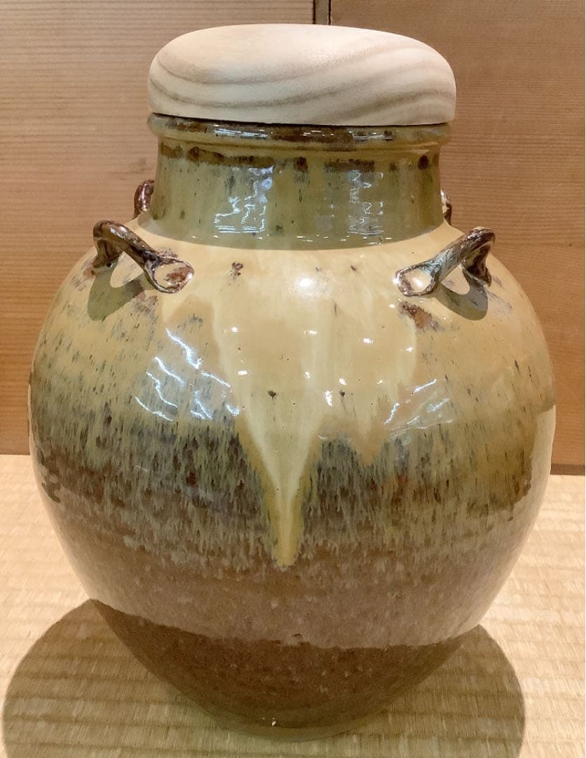 【茶道具】13代八仙作 高取焼飾壺 茶壷