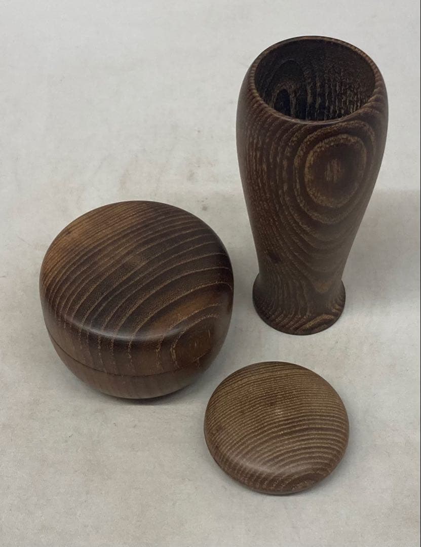 B543b 桑茶箱セット 19点　志野焼　桑木製　茶道具