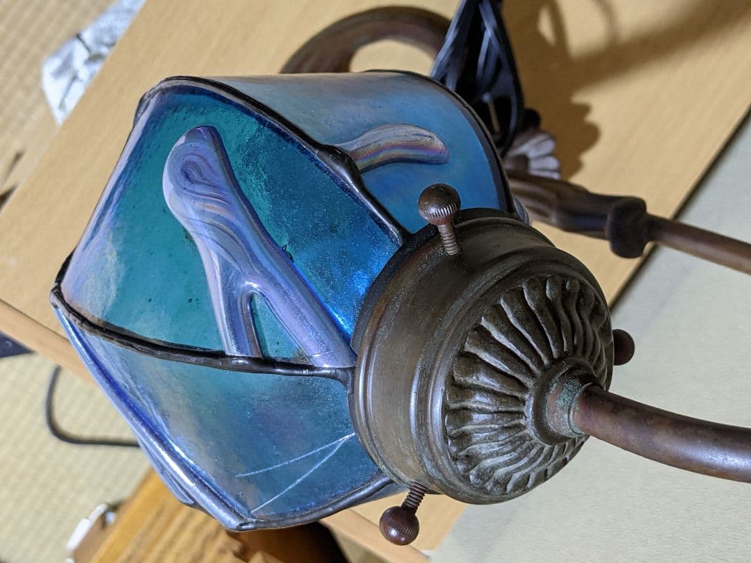 ⭐照明 西洋アンティーク アールヌーボー エナメルガラス 骨董品コレクション