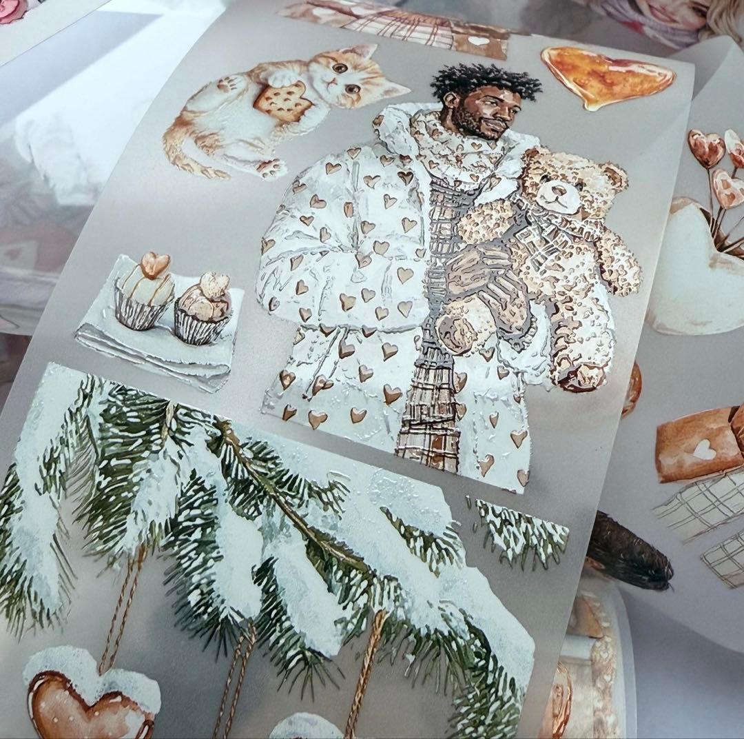 海外マステ切り売り ScrapbookArtSupply バレンタイン ラブ 冬