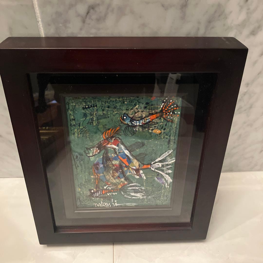 画家 山崎　隆（ふれでぃー山崎）の『3匹のSAKANA』油絵（原画）