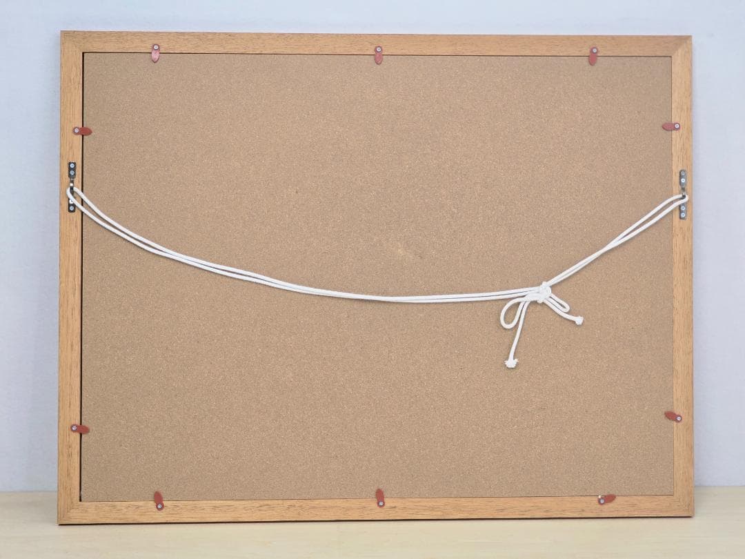 M▽野々村晃 水彩 絵画 額縁 紅葉 寺 (38227)