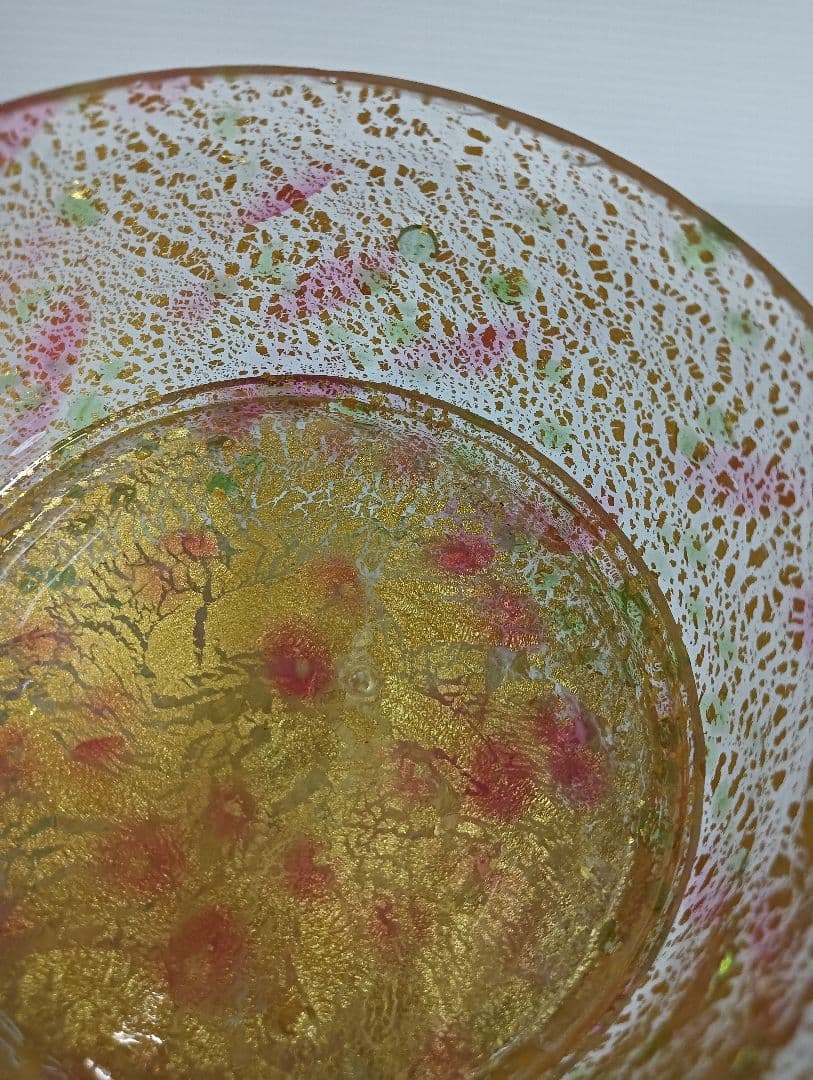 希少　琉球ガラス　金箔 3段キャニスター