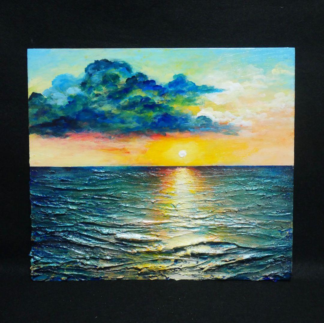 油絵 油彩 油彩画 絵画【Sea at Dusk】
