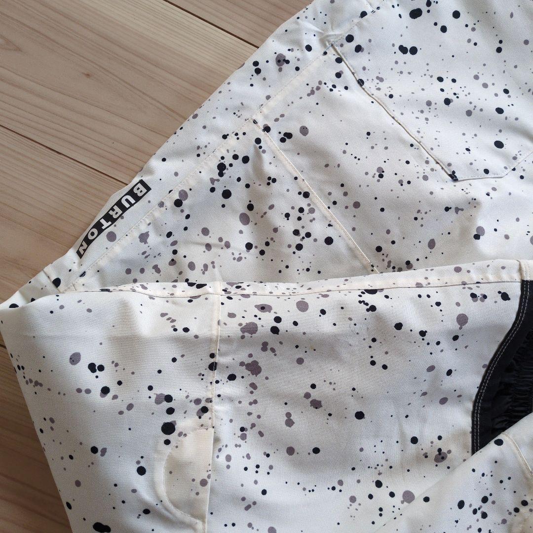 美品　Burton スノーボードウェア ホワイト スプラッター　ビブパンツ