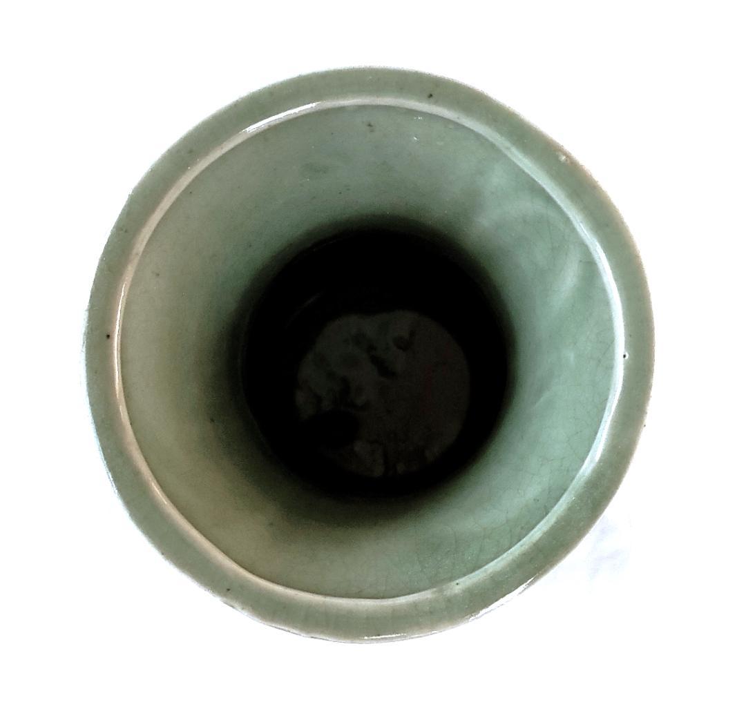 陶器 花器 青磁 美品 Ac-301