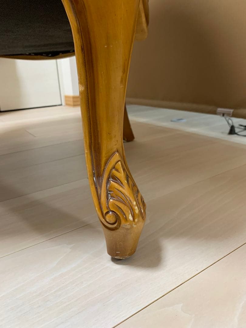 イタリア製 ヴィンテージ　ソファ 金華山　猫脚　ロココ調　輸入家具　チェア