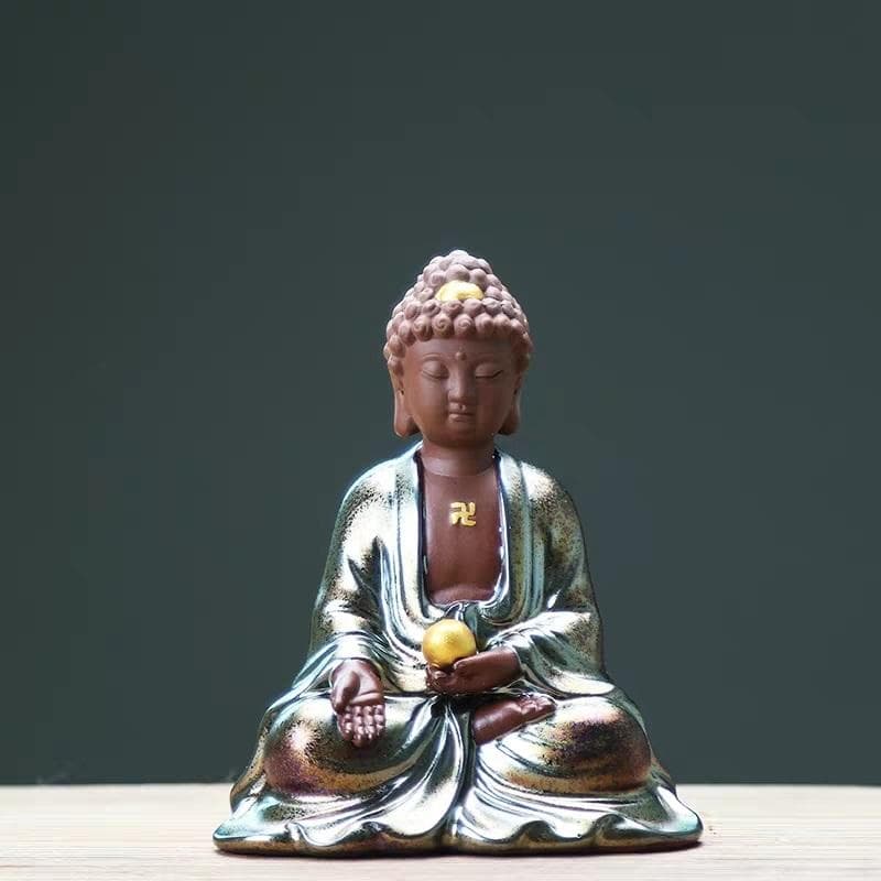 ミニ仏像　朱泥　宜興紫砂 朱泥仏像　唐物