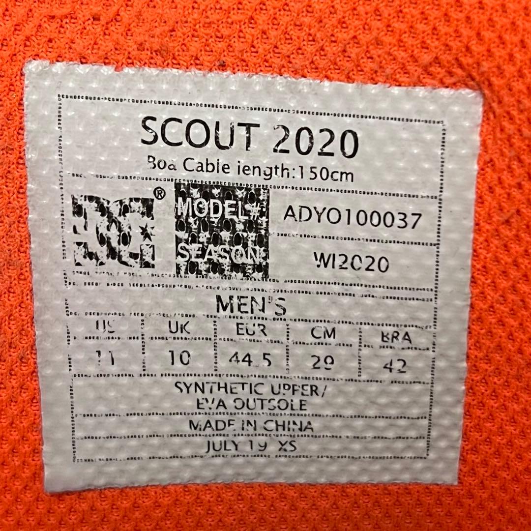 【即日発送】DC ディーシー スノボSCOUT 2020 スカウト29.0cm