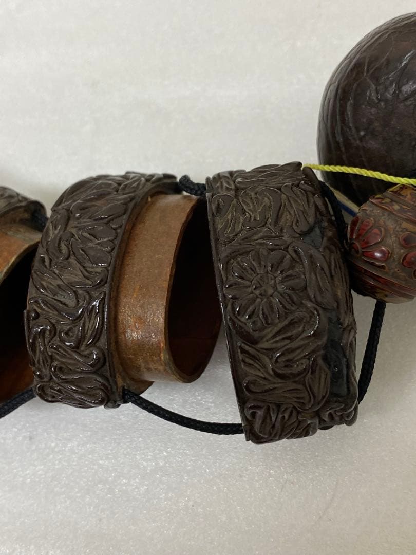 3-3247 推黒印籠・緒じめ玉、根付