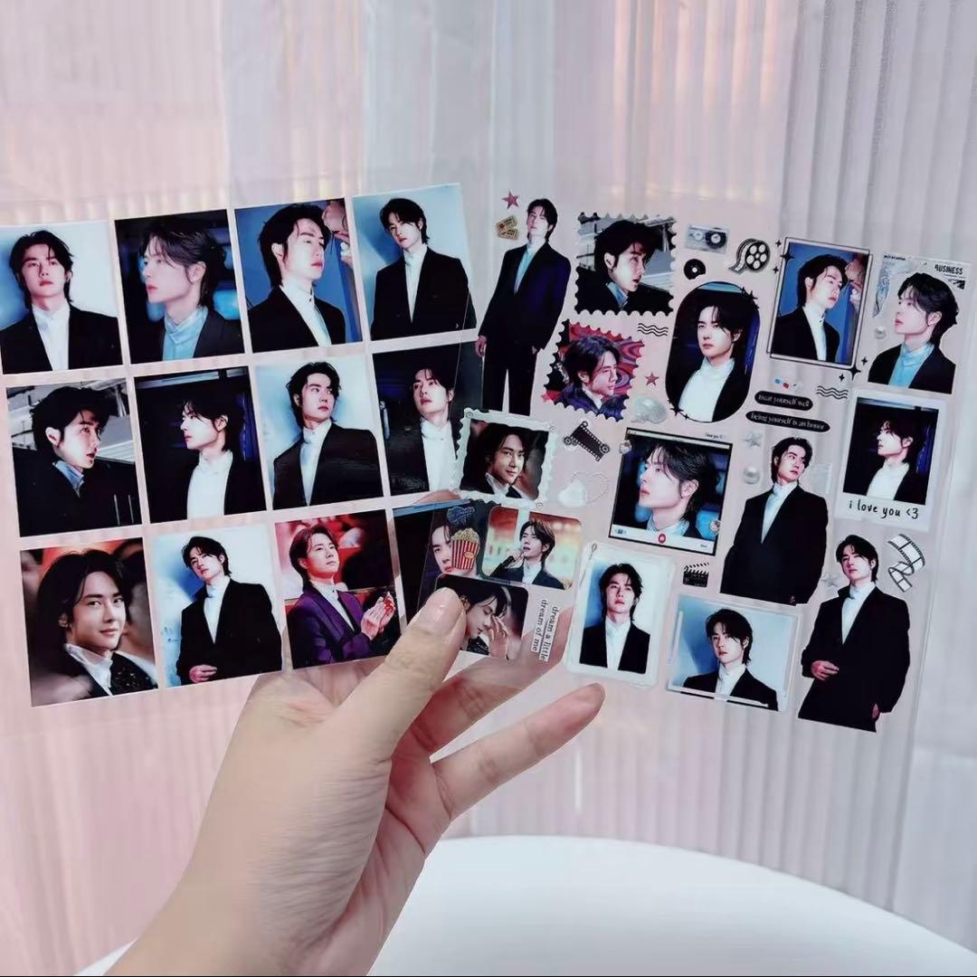 15×15cm 王一博 転写ステッカー 耐油 防水ステッカー　2枚　28セット❣️