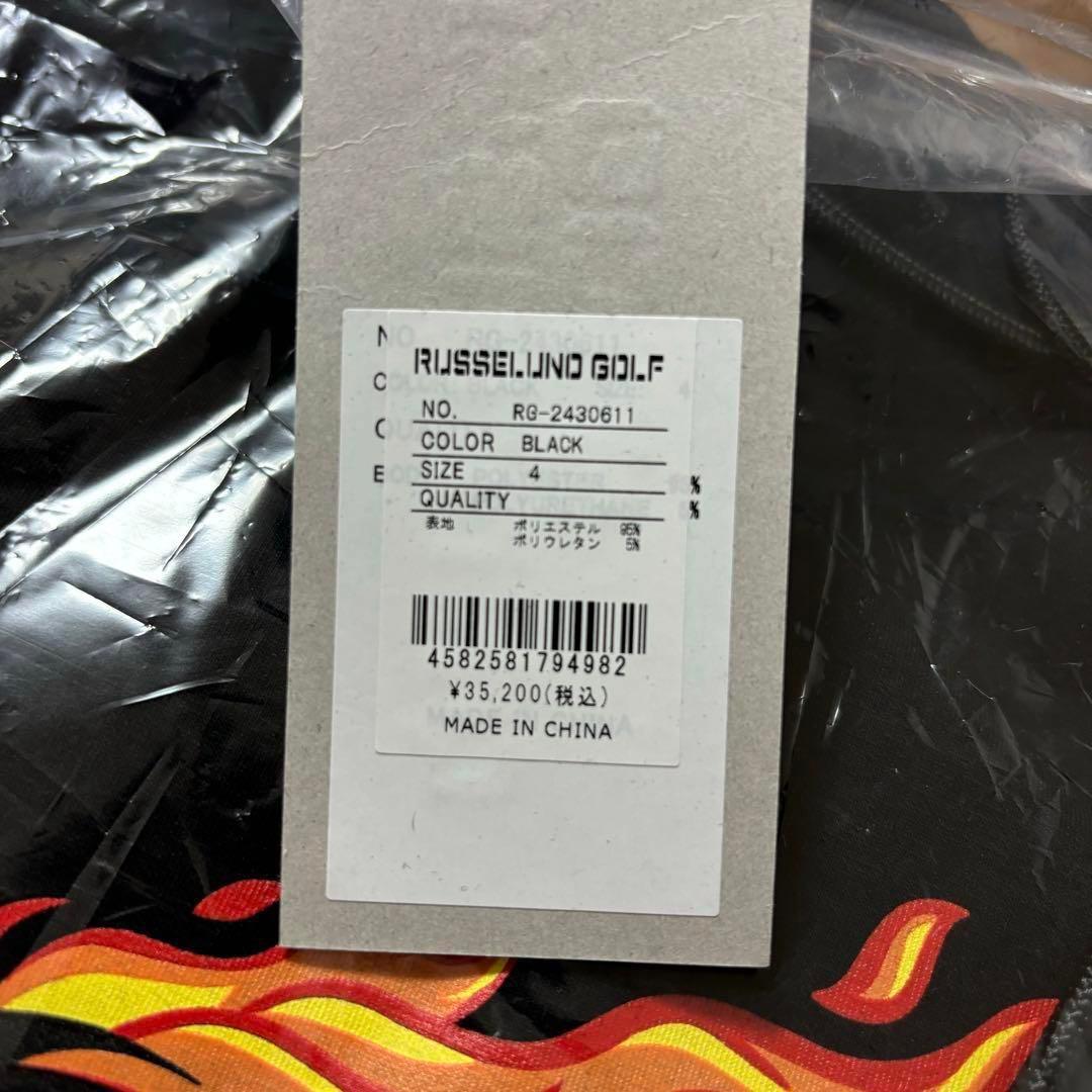 新品 ラッセルノ マスク フーディー マルチロゴ ブラック ゴルフ M