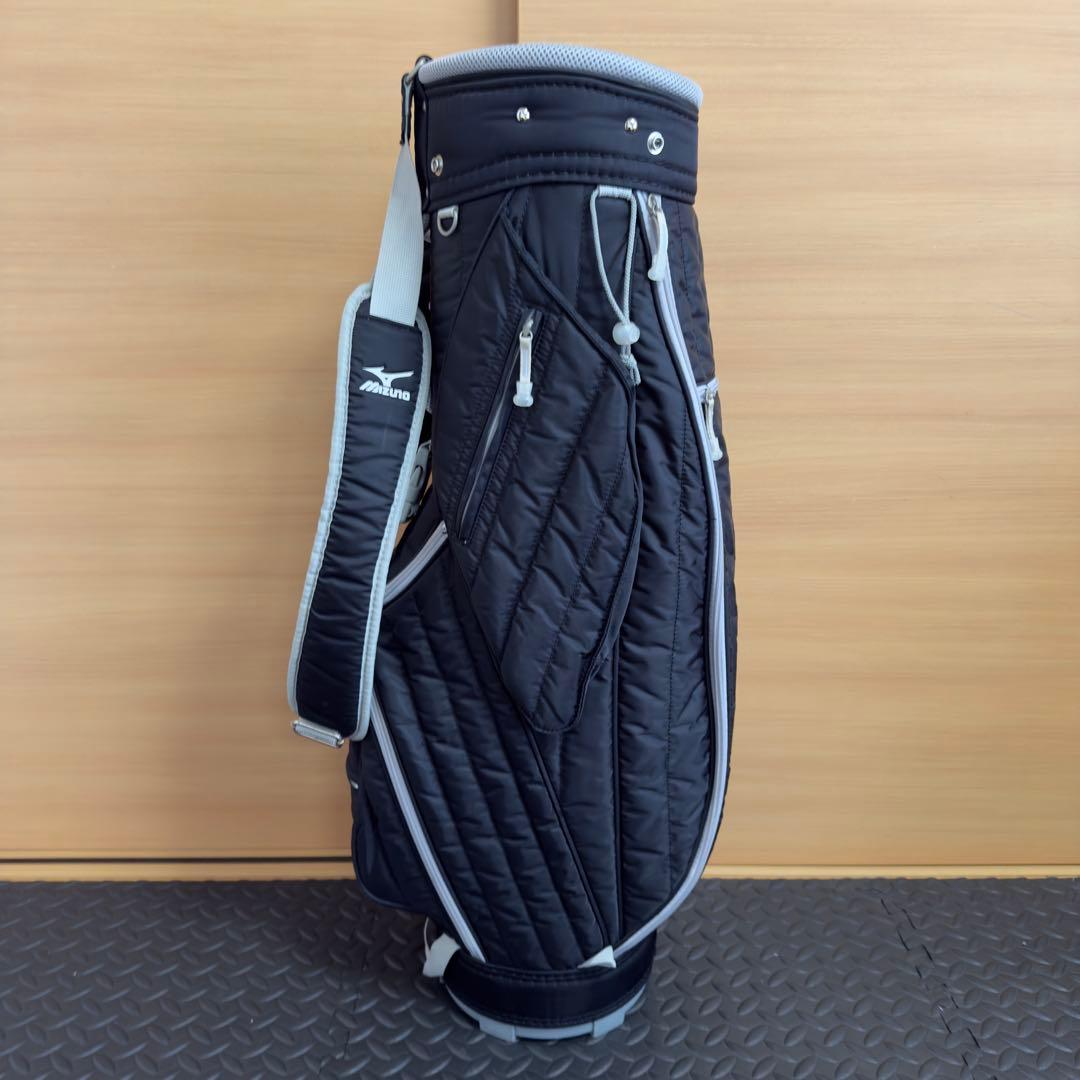 MIZUNO 軽量 キャディバッグ 5分割 ブラック フード付き レディース向け
