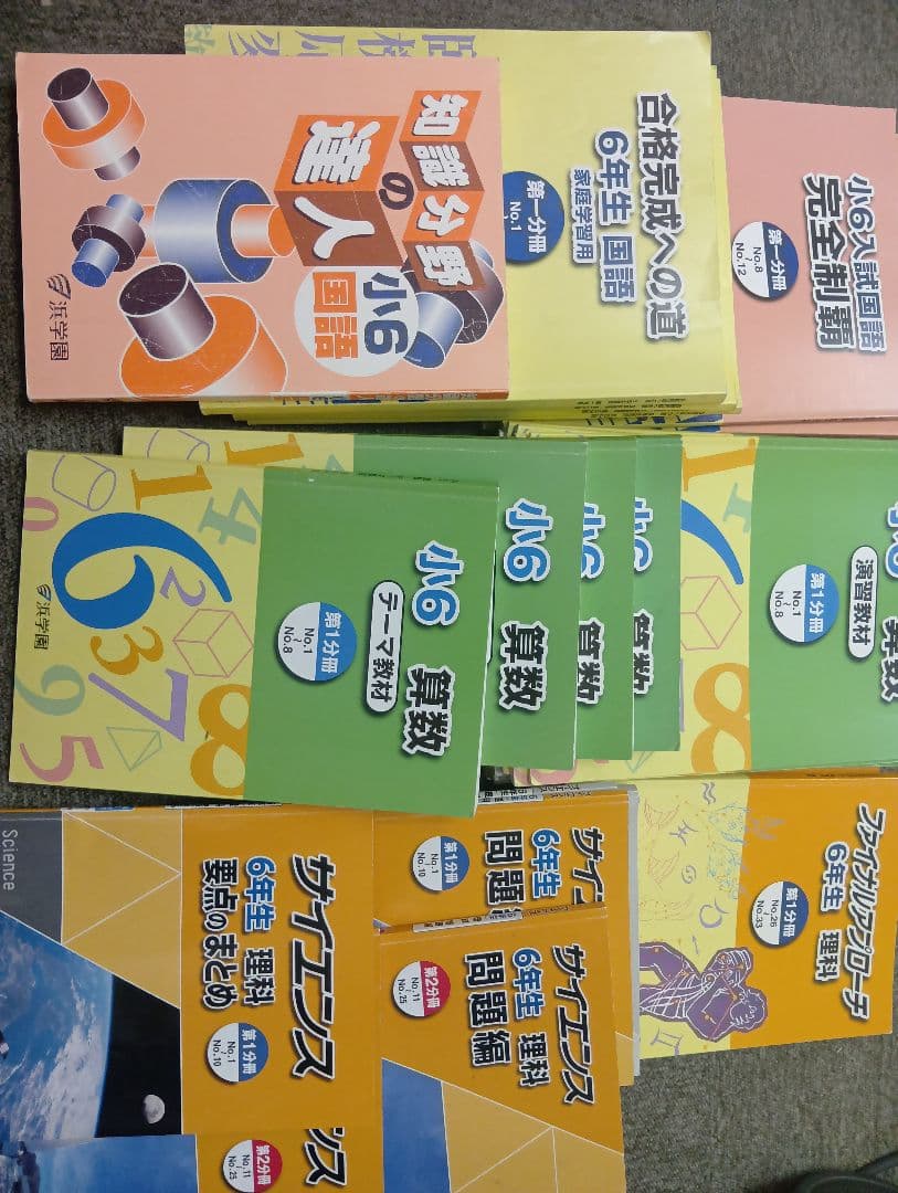 浜学園　小6　 国算理テキスト　2024年受験使用　中古